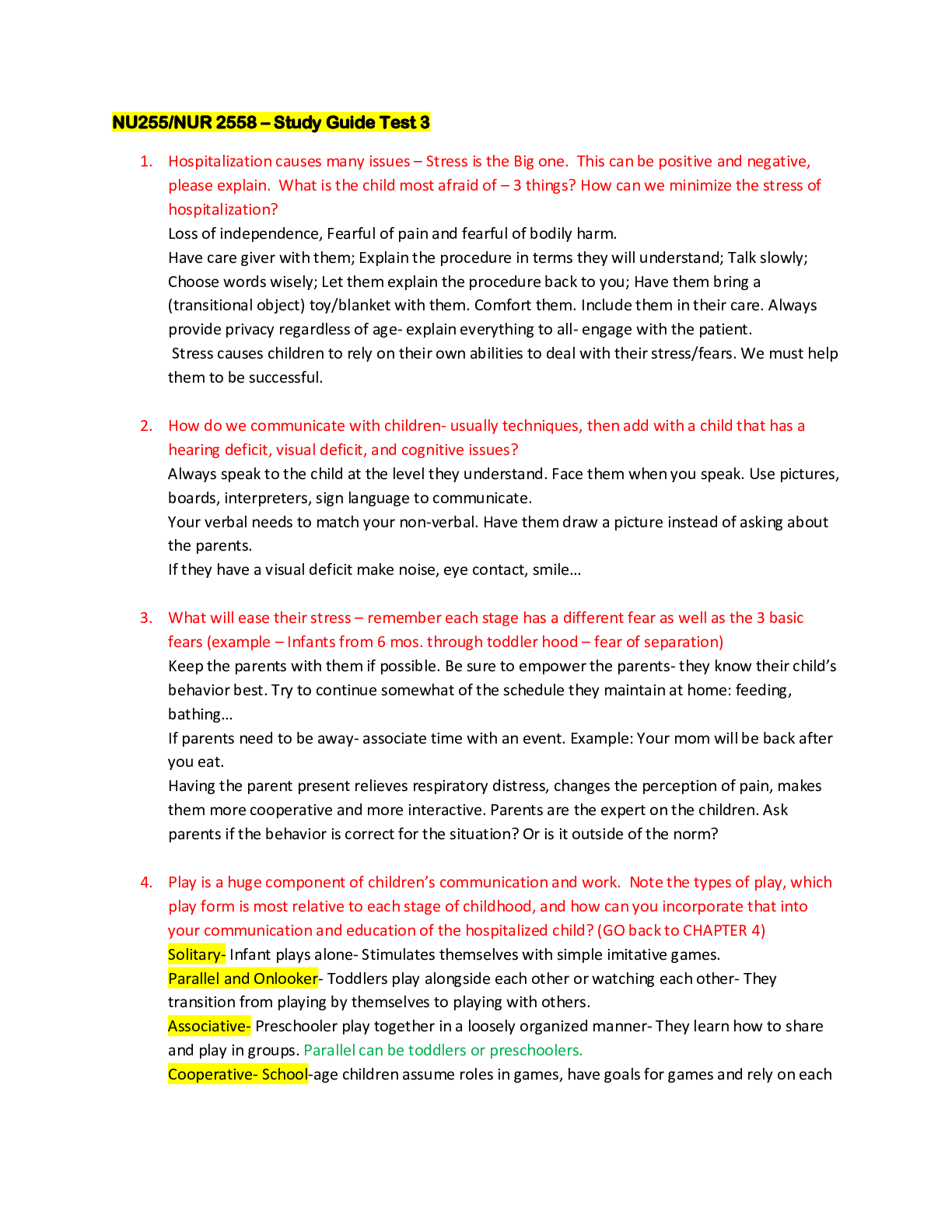 Preview image for NUR 2558 Exam 3 Focused Review